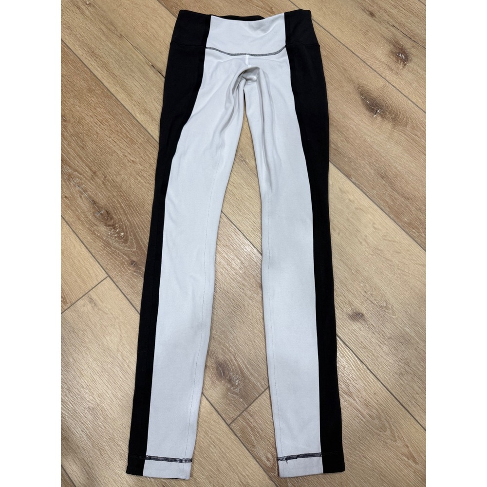 Lululemon Black White Colorblock Yoga Leggings Size 4 Tights Gym Activewear